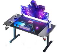 Himimi Mesa Gaming,Escritorio Gaming de Ergonómica, Escritorio Gamer de Fibra de Carbono, Escritorio de Juego con Alfombrilla de Ratón, Portavasos y Gancho para Auriculares,Negro （180x70x80 cm ）