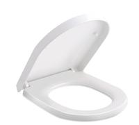 Himimi Tapa WC Universal, Asiento de Inodoro en Forma de D, Tapas de Water Cierre Suave Lento, Bisagras Ajustables, Desmontaje Rápido, Tapadera WC Universal, Fácil de Limpiar(450 x 361 x 53 mm)