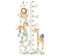 HIMKI Tabla de medición para niños-Adhesivo de pared para habitación infantil,gráfico de altura,animales del bosque,pegatinas de pared para regalos de crecimiento infantil,Animales de la selva