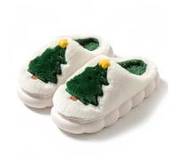 HIMKI Zapatillas de estar por casa para mujer, hombre, Navidad, invierno, cálidas, pantuflas de felpa, antideslizantes, cómodas, para interiores y exteriores, suaves, regalos de Navidad para tu