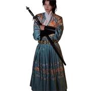 HIMKSRE Traje Hanfu original chino for hombres, traje de pez volador, dinastía Ming, tradicional, for parejas, cosplay, guardias reales, vestido for niños.(Cyan dragon suit,M)