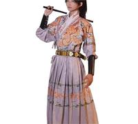 HIMKSRE Traje Hanfu original chino for hombres, traje de pez volador, dinastía Ming, tradicional, for parejas, cosplay, guardias reales, vestido for niños.(Silver dragon suit,M)
