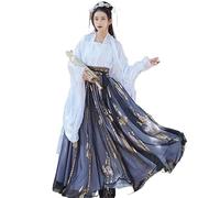 HIMKSRE Vestido Hanfu chino de talla grande 3XL for mujer, disfraz de hada for carnaval, vestido de fiesta vintage de la dinastía Tang.(Black 3pcs set,M)