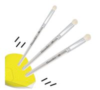 Himmlfel Drybrush Pincel，3 tamaños de Pincel seco para Pintar miniaturas, Pinceles Secos Profesionales para Citadel Juego, Modelo Grande Medio detallado, Warhammer 40k (Blanco)