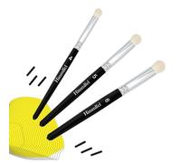 Himmlfel Drybrush Set，3 Pincel seco para Pintar miniaturas, Pinceles Secos Profesionales para Citadel Juego, Modelo Grande Medio detallado, Warhammer 40k (Negro)