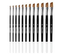 Himmlfel Pinceles angulares, 12 Piezas de Pinceles angulares para Pintar Detalles, líneas, Hojas y más, para Pintura acrílica, Acuarela, óleo y Gouache