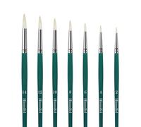 Himmlfel Set de Pinceles de Punta Redonda, 7 Pinceles de Punta Redonda con cerdas de Cerdo para Pintura al óleo, acrílica y Gouache