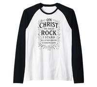 Himno - sobre Cristo la Roca Sólida I Stand - Biblia Cristiana Camiseta Manga Raglan