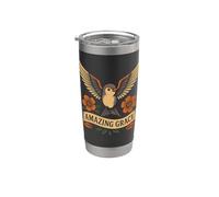 Himnos Amazing Grace Christian Design Jesús Evangelio Fe Regalo Vaso térmico de acero inoxidable de doble pared