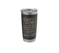 Himnos - Confiar y Obedecer - Cristiano Jesús Fe Biblia Religiosa Vaso térmico de acero inoxidable de doble pared