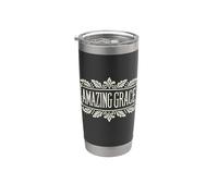 Himnos de Gracia Amazing Grace Christian Worship Music Quote Vaso térmico de acero inoxidable de doble pared