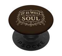 Himnos de Gracia: Está Bien con mi Alma la adoración Cristiana PopSockets PopGrip Adhesivo
