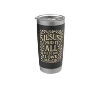 Himnos - Jesús lo pagó todo - Verso bíblico cristiano Religioso Vaso térmico de acero inoxidable de doble pared