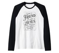 Himnos Qué Amigo Tenemos en Jesús Christian Vintage Faith Camiseta Manga Raglan