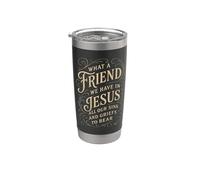 Himnos Qué amigo tenemos en Jesús Christian Vintage Faith Vaso térmico de acero inoxidable de doble pared