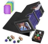 HIMOMO Deck Box para Magic the Gathering, Magic Commander Deck Box para más de 200+ cartas de TCG, Compatible con MTG, YGO, PTCG, con 2 divisores y 1 bandeja para dados (Gris)