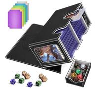 HIMOMO Deck Box para Magic the Gathering, Magic Commander Deck Box para más de 200+ cartas de TCG, Compatible con MTG, YGO, PTCG, con 2 divisores y 1 bandeja para dados (Blanco)