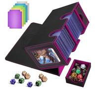 HIMOMO Deck Box para Magic the Gathering, Magic Commander Deck Box para más de 200+ cartas de TCG, Compatible con MTG, YGO, PTCG, con 2 divisores y 1 bandeja para dados (Púrpura)