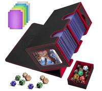 HIMOMO Deck Box para Magic the Gathering, Magic Commander Deck Box para más de 200+ cartas de TCG, Compatible con MTG, YGO, PTCG, con 2 divisores y 1 bandeja para dados (Rojo)