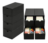 HIMOMO Lote de 8 cajas para fichas A7, Negro - Caja de almacenamiento de cartón para fichas de 105 × 74 mm, organizador de fichas para estudio, hogar, recetas, oficina (para más de 7000 fichas)