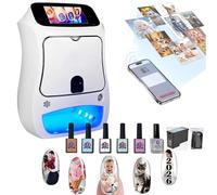 Himopuer Impresora de Uñas 3D Profesional, Máquina de Nail Art Inteligente para Casa, Bodas & Salón de Uñas, Alta Resolución 4800DPI, Control por App, Impresión Rápida 10s