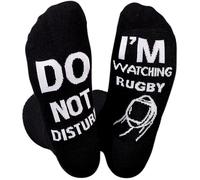 Himozoo 'Do Not Disturb I'm Watching Football or Rugby' Calcetines novedosos calcetines divertidos para hombres y mujeres amantes del fútbol de rugby regalos