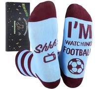 Himozoo "¡Shhh! Estoy viendo fútbol" Calcetines, no molestar calcetines de novedad divertidos regalos para hombres mujeres amantes del fútbol que lo tienen todo, paquete en caja de regalo, M-4XL