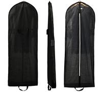 HIMRY 3 Piezas 149 cm Transpirable Bolsa de Ropa Plegable, con Cremallera de Calidad. Para Vestidos de Fiesta, Trajes, Abrigos, 2 Bolsillos para Accesorios, Negro, KXB107 Black 3x