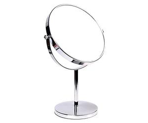 HIMRY Espejo de Baño 8" Aumento 10x para Afeitar y Maquillar, Espejo de Mesa Cosmética Espejo, con Doble Cara： 1x y 10x Ampliación, Rotación 360 Grados, 8 Pulgadas, 20cm, Plateado, KXD3108-10x
