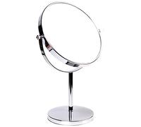 HIMRY® Espejo de Baño 8" Aumento 5X para Afeitar y Maquillar, Espejo de Mesa con Doble Cara, Cosmética Espejo, con Doble Cara： 1x y 5X Ampliación, 8 Pulgadas, 20cm, Plateado, KXD3108N-5x