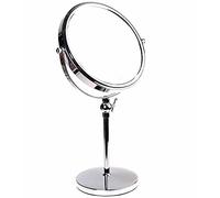 HIMRY® Espejo de Baño 8", Regulable en Altura, Aumento 7X para Afeitar y Maquillar, Espejo de Mesa con Doble Cara： 1x y 7X Ampliación, Rotación 360 Grados, 8 Pulgadas, Plateado, KXD3101-7x