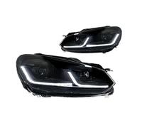 Himwqfuh Faros Delanteros Para VW Para Golf 6 R20 MK6 2009-2012 Faros Último Estilo Luces LED Diurnas Proyector Dual Accesorios Coche Piezas Automóvil Modificadas(LHD,Black Set)