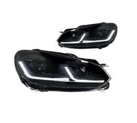Himwqfuh Faros Delanteros Para VW Para Golf 6 R20 MK6 2009-2012 Faros Último Estilo Luces LED Diurnas Proyector Dual Accesorios Coche Piezas Automóvil Modificadas(LHD,Black Set)