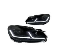 Himwqfuh Faros Delanteros Para VW Para Golf 6 R20 MK6 2009-2012 Último Estilo Luces LED Diurnas Proyector Dual Accesorios Coche Piezas Automóvil Modificadas Faros(LHD,Black Set)