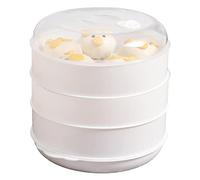 HINAA Vapor vegetal de la comida del vapor de la microonda con la cubierta, pote de cocina de la microonda para la cocina, 1-3 gradas