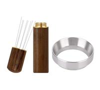 Hinapan 1 embudo dosificador de espresso, con 6 agujas de acero inoxidable, anillo dosificador de café de 51 mm, accesorio de dosificación de café, de acero inoxidable, herramienta de distribución de