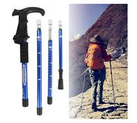 Hinapan 1 pieza de lámparas de trekking, palitos de senderismo anti-shock ajustables, palo de senderismo anti-deslizamiento portátil, ultraligero plegable, palitos de senderismo para mujeres (azul)