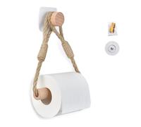 Hinapan 1 toallero de cuerda de cáñamo, soporte de papel higiénico vintage, soporte autoadhesivo para papel higiénico, soporte para toallas de baño, sin taladrar