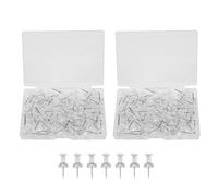 Hinapan 200 chinchetas transparentes para tableros de corcho, con caja de plástico, cabeza de plástico transparente con punta de acero, agujas de pared portátiles y duraderas, para tableros de corcho,