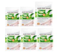 Hinapan 6 Pares Podológicas con Aloe Vera, Acción Exfoliante y Humectante que Renueva la Piel de los Pies, Reduce las Ásperas Durezas, Alivia la Sequedad una Sensación de Suavidad Duradera