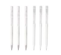 Hinapan Juego de 6 bolígrafos de gel blanco, punta de 0,6 mm y 0,8 mm para bocetos y dibujos, lápices blancos impermeables para papel negro, diseño de arte, álbumes de recortes y proyectos creativos