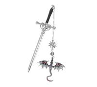 Hinapan Marcapáginas con diseño de dragón espada de dragón de metal personalizado con colgante de cristal para profesores