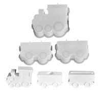Hinapan Moldes de silicona de 3 piezas para fundición de trenes, reutilizables, para velas de bricolaje, portavelas, resina epoxi y figuras de yeso