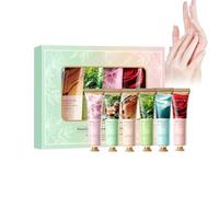Hinapan Pack de 6 Cremas de Manos Perfumadas, Set de Regalo con 6 Fragancias Diferentes para Mujer y Hombre, Textura Ligera de Absorción Rápida, Tamaño Viaje 6x30 ml