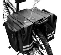 HINATAA Alforjas Doble para Bicicleta, 30L Impermeable Bolsas Traseras con Tiras Reflectantes para Ciclismo y Viajes (Negro1)