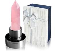 HINATAA Botella de agua de cristal, botella de cristal natural extraíble, botella de agua de cuarzo natural a prueba de fugas, botella de piedras preciosas duradera sin BPA, 550 ml (cristal rosa)