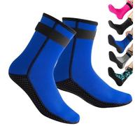 HINATAA Calcetines de Neopreno 3mm, Escarpines de Buceo Antideslizantes Térmicos Con Velcro para Hombres y Mujeres, para Buceo, Surf (XS, Azul)