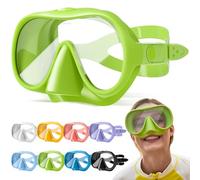 HINATAA Gafas de Buceo para Adultos, Macaron Colores Frameless Gafas y Tubo de Snorkel Set, Vista Ultra Amplia Templado Lente Antifugas Gafas Buceo Set para Snorkel y Buceo (Verde)