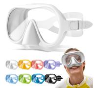 HINATAA Juego de esnórquel para adultos, gafas de buceo sin marco, 180°, ultra visión amplia, antivaho, antifugas, máscara de buceo profesional, gafas de natación para mujeres y hombres (blanco)