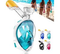 HINATAA Máscara de Buceo, 180°Vista Máscara de Snorkel con Anti-Vaho, Anti-Fugas Máscara de Esnórquel con Soporte de Cámara, Máscara de Gafas Easy Breathe para Adultos, Niños (Verde, L/XL)